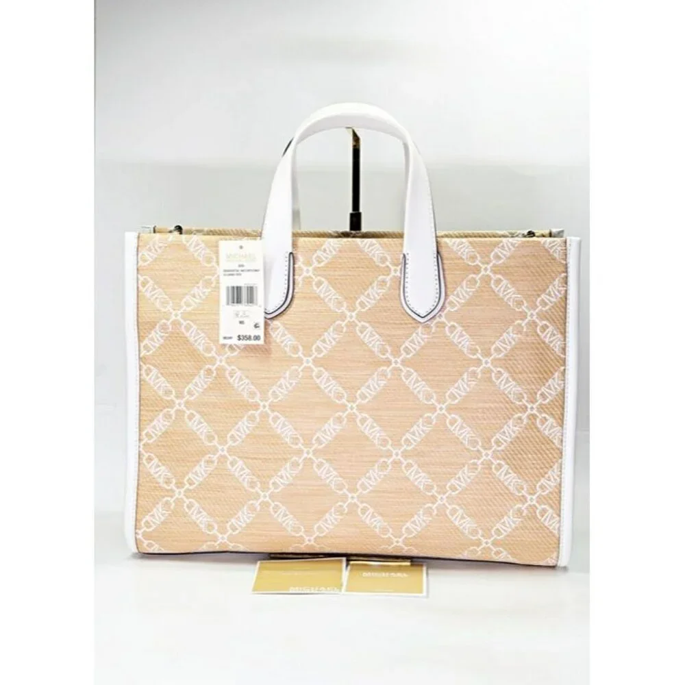 Michael Kors Gigi Logo Large Grab Tote with Shoulder Strap (MSRP $358)
